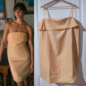 Banana Republic | Strapless Linen Dress In Sugar Melon